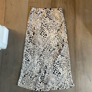 printed satin midi skirt